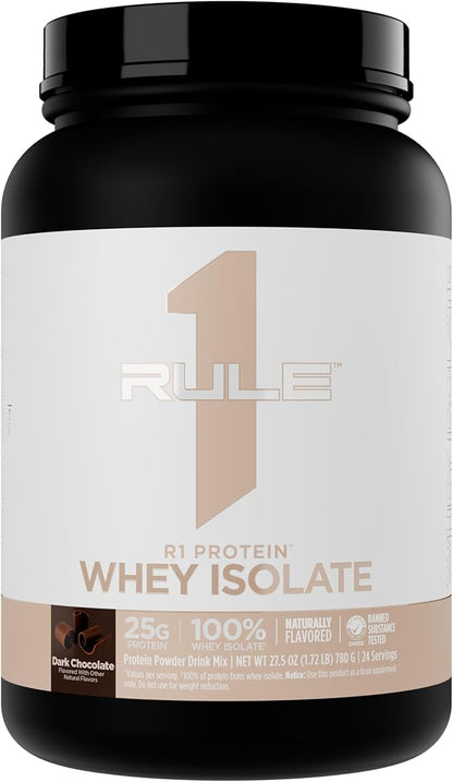 Rule 1 Naturally Flavored R1 Protein Whey Isolate - Clean Formula with 25g Protein & 6g BCAA