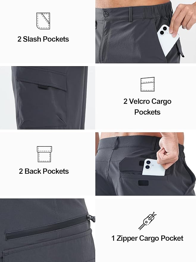 NORTHYARD Men's Cargo Hiking Shorts 9" Lightweight Outdoor Tactical Work Camping Sport Golf Casual