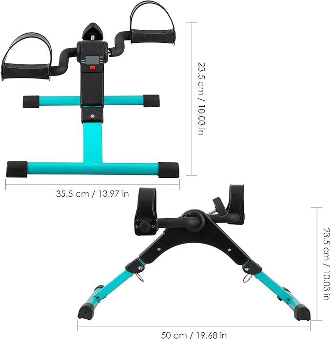 Folding Pedal Exerciser, Mini Under Desk Bike - Portable Foot Hand Cycle Peddler Machine Bicycle