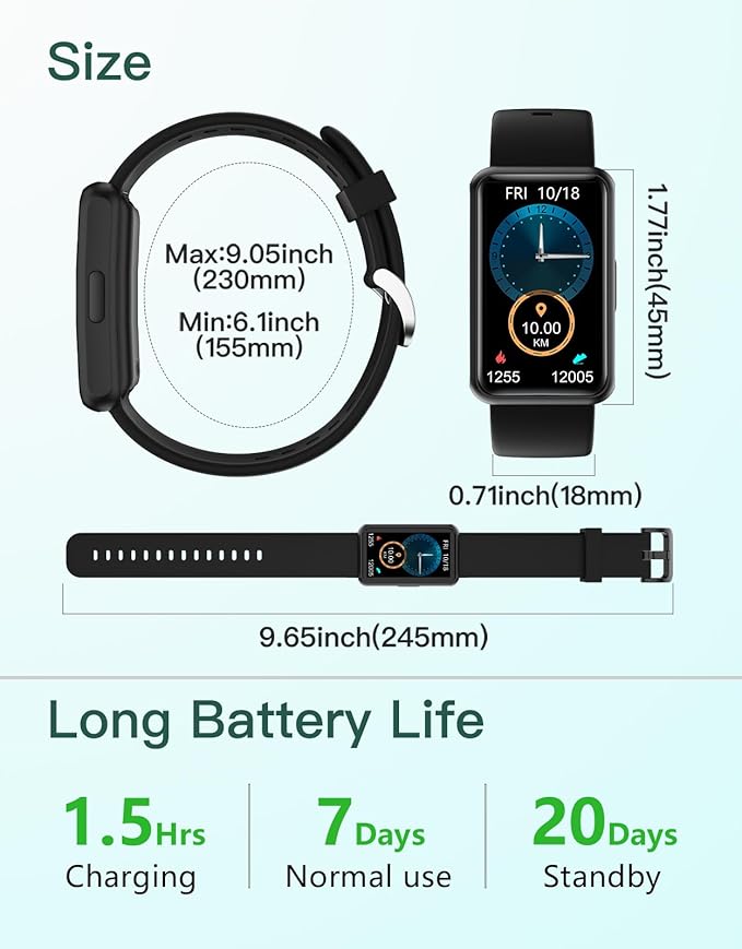 HUAKUA Fitness Tracker No Bluetooth No APP No Phone Needed, Fitness Watch for Men Women Parents