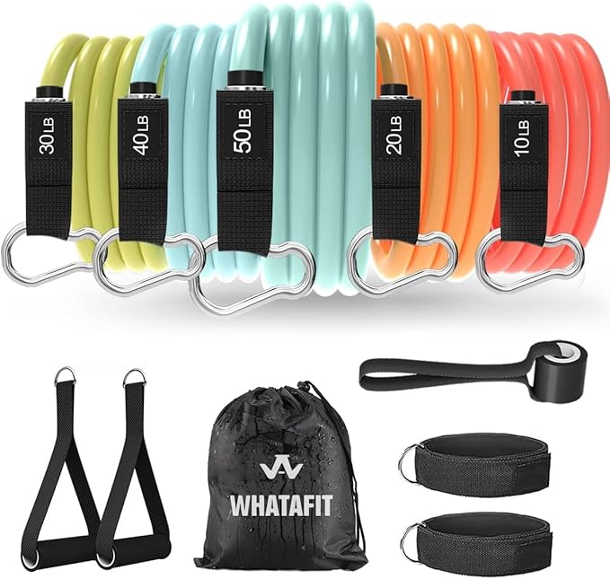WHATAFIT Resistance Bands, Exercise Bands，Resistance Bands for Working Out, Work Out Bands with