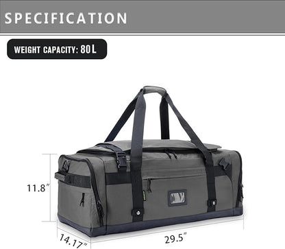 Large Duffle Bag for Travel - Men & Women, Foldable Gym Duffle Backpack, Heavy Duty Tactical