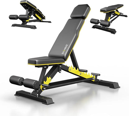 Heavy Duty Bench Adjustable Workout Bench Press Set for Home Gym Strength Training