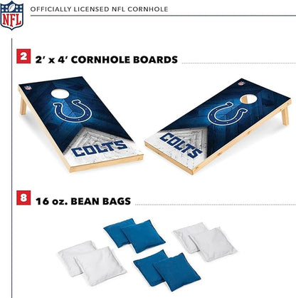 NFL Football 2' x 4' Regulation Size Solid Wood Cornhole Set with Direct Print HD Team Graphics