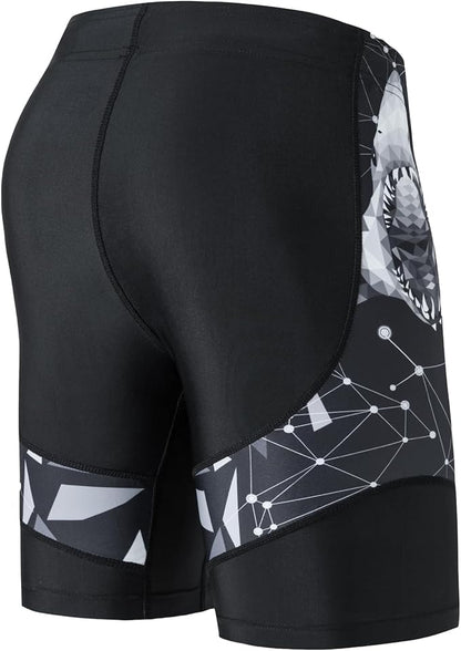 HUGE SPORTS Men's Rash Guard Swim Shorts Compression Swimming Jammer Cool Dry Active Swimsuit