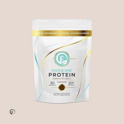 Faster Way - Protein Powder - Hydrolyzed Grass Fed Beef - 20g of Protein Per Serving - Muscle