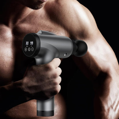 OLsky Massage Gun Deep Tissue 30 Speeds 9 Attachments Handheld (Grey)