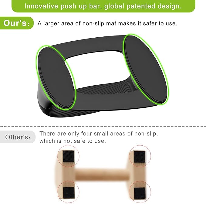 Kipika Push Up Bars, Pushup Stands With Thickened Soft Plastic Handle, Stable and Non-Slip Base