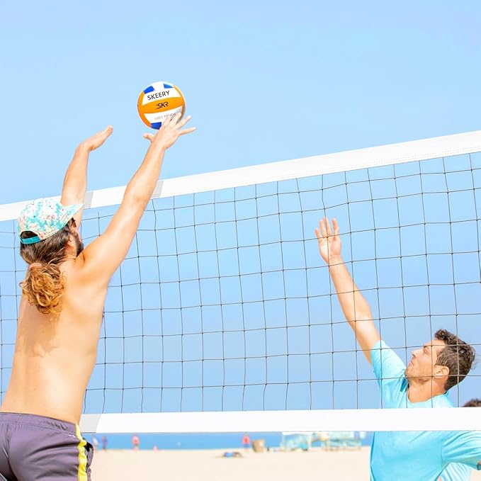 Outdoor Heavy Duty Volleyball Net Set, Anti-Sag Design, Adjustable Aluminum Poles, Portable