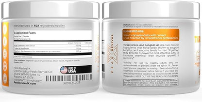 Turkesterone & Tongkat Ali 1000mg Supplement - 500mg Ajuga Turkestanica Per Serving Increase