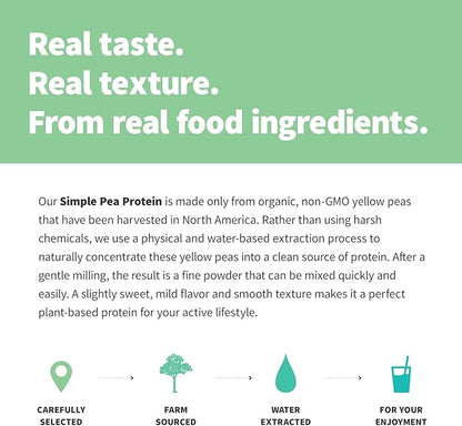Sprout Living Organic Pea Protein Powder, Unflavored, 20 Grams of Plant Based Organic Protein