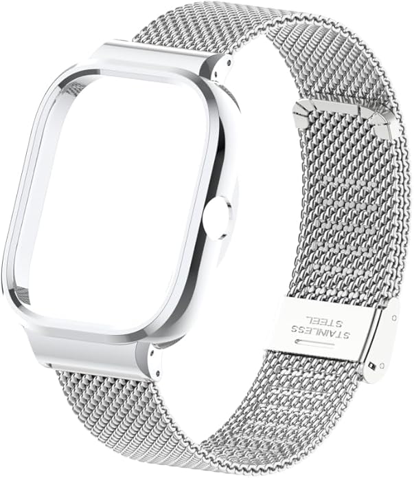 HOPMC Adjustable and Comfortable With Redmi Watch 4 Strap Metal Case 22mm Stainless Steel Mesh