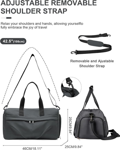 Gym Duffle Bag with Shoe Compartment for Women Men Sports Workout Carry on Weekend Overnight Bag