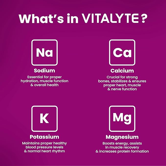 Vitalyte Electrolyte Powder Drink Mix, Isotonic Electrolyte Hydration Mix, Gluten Free Post Workout
