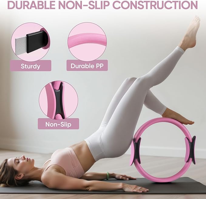 Home Pilates Kit for Women Pilates Equipment Ring and Ball Set Magic Circle Hoop with 5 Resistance