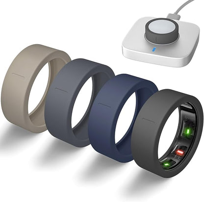 Ultra-Thin Covers Compatible with Oura Ring Gen 4/Oura Gen 3 Cover, Anti-Scratch Elastic Silicone