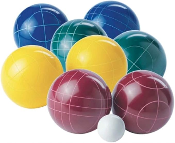 Franklin Sports Bocce Ball Set — 8 All Weather Bocce Balls and 1 Pallino — Beach, Backyard Lawn or