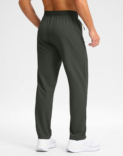 Pudolla Men's Lightweight Hiking Pants Quick-Dry Outdoor Sweatpants with Zipper Pockets for Casual
