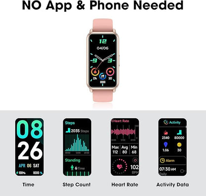 Long Battery Pedometer Watch 14 Days Battery Life, Slim Design No App/Phone Required Fitness