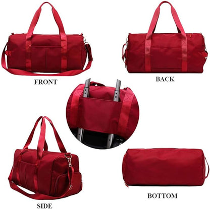 KARRESLY Sports Gym Bag for Women or Men Travel Duffel Bag with Wet Pocket and Shoes Compartment