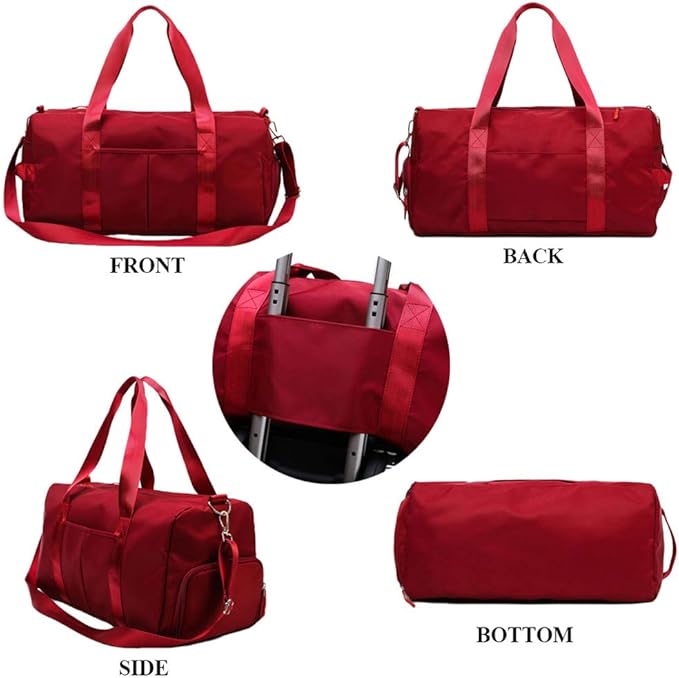 KARRESLY Sports Gym Bag for Women or Men Travel Duffel Bag with Wet Pocket and Shoes Compartment