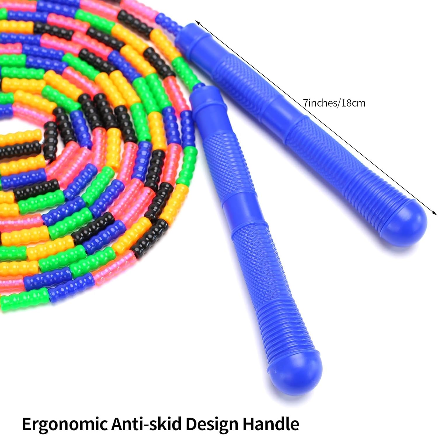Dutch Jump Rope 16 FT 1 Pack/2 Pack, Long Soft Beaded Jump Rope, Adjustable Segmented Skipping Rope