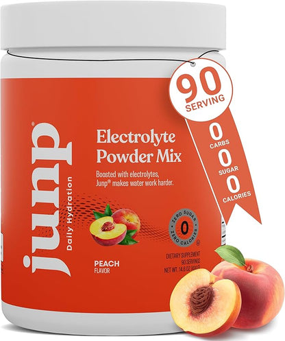 JUNP Electrolytes Powder No Sugar No Carbs, Orchard Fresh Juicy Peach Keto Electrolyte Drink Mix