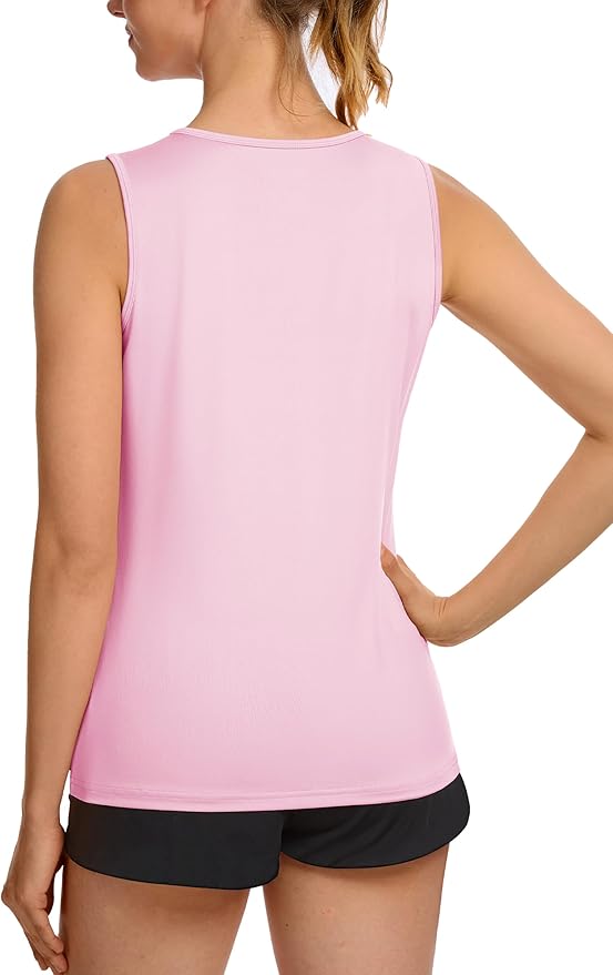 TACVASEN Women's UPF 80+ Workout Tank Top Sleeveless Quick Dry Sun Protection Hiking Athletic Gym