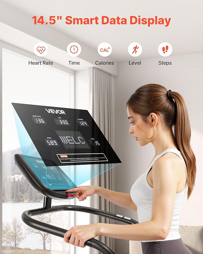 VEVOR Stair Stepper Machine, LED Screen Continuous Climbing Machines, Max Load 330 Lbs Stepping