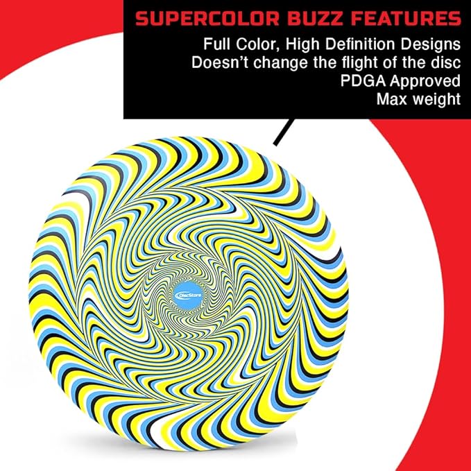 Discraft ESP Buzzz Supercolor Midrange Disc Golf Disc - Custom Design Discraft Discs - Straight