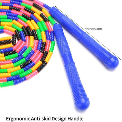 Dutch Jump Rope 16 FT 1 Pack/2 Pack, Long Soft Beaded Jump Rope, Adjustable Segmented Skipping Rope