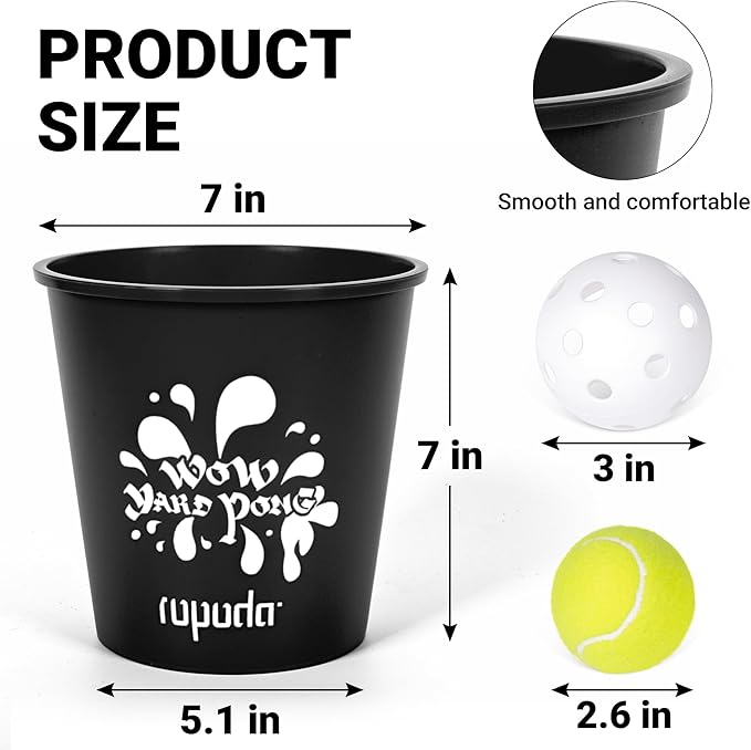 ropoda Giant Yard Pong,Yard Games with Durable Buckets and Balls, Outdoor Game with Carry Bag for