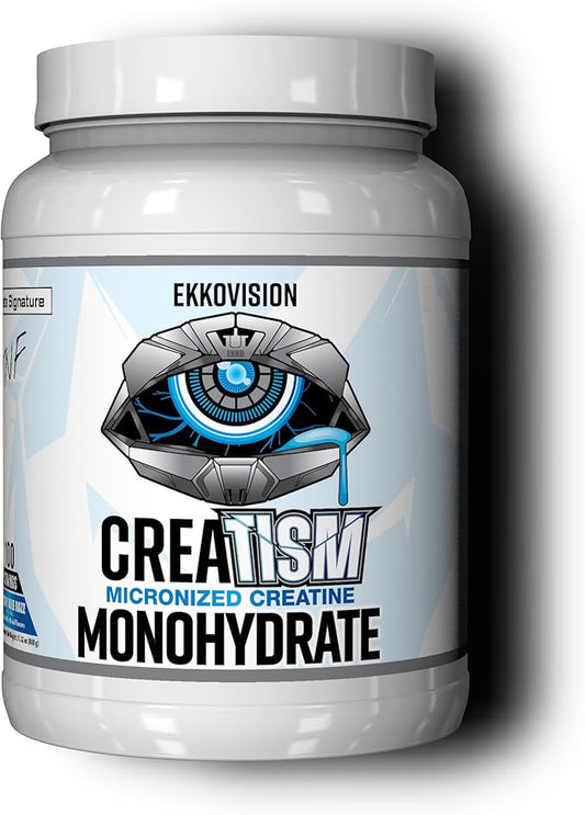Ekkovision Creatine Monohydrate Powder, Micronized, Puckin' Blue Razz, Pre Workout & Post Workout