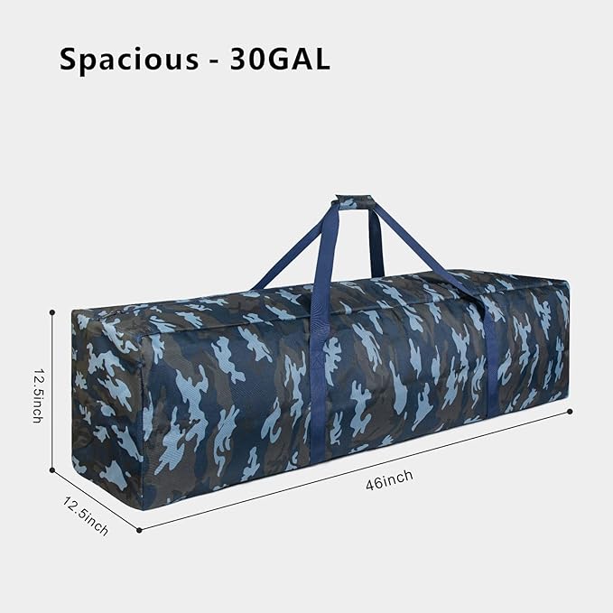 TOPDesign 46 Inch Extra Large Zippered Duffel Bag for Travel Camping Sports Equipment Storage