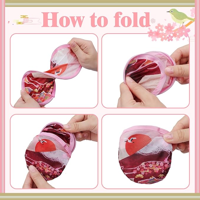 Mototo Foldable Flying Disc Fans, 36PCS Japanese Foldable Disc Fan 8 Inch Pop up Round Collapsible