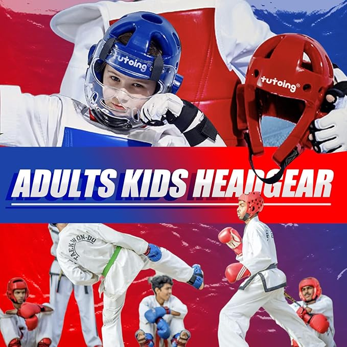 Kids Adults Karate Headgear with Face Shield, MMA Martial Arts Headgear Boxing Soft Helmet