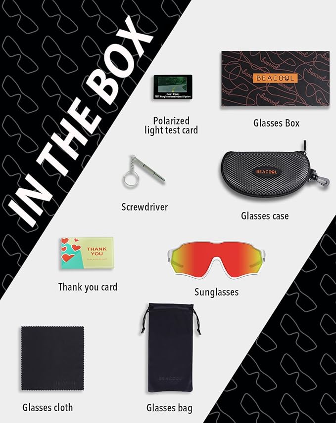 BEACOOL Polarized Running Sunglasses for Men Women UV400 Protection TR90 Sport Sunglasses for