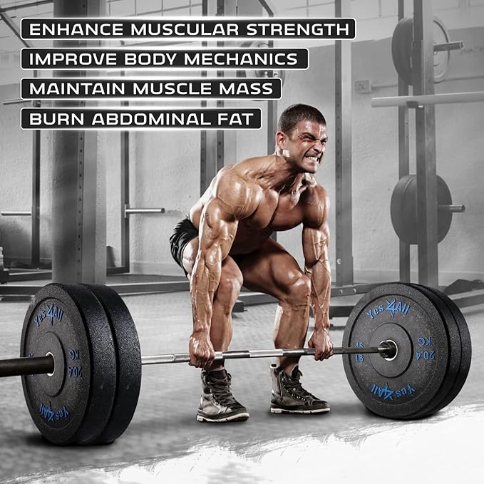 Yes4All 2" Bumper Plate, 10-190 LB Olympic Rubber Weight Plate with Steel Hub for WeightLifting
