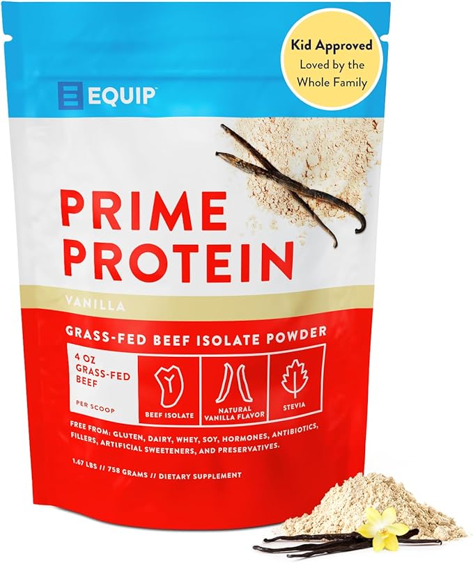 Equip Foods Prime Protein Powder | Clean, Grass Fed Beef Protein Powder | Carnivore Protein Isolate