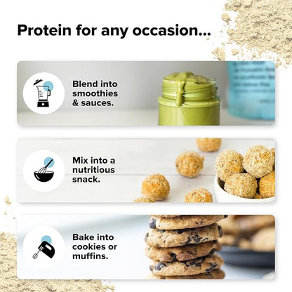 Complement Organic Unflavored Vegan Protein Powder (30 Servings) Low Carb, Low Calorie, Sugar Free