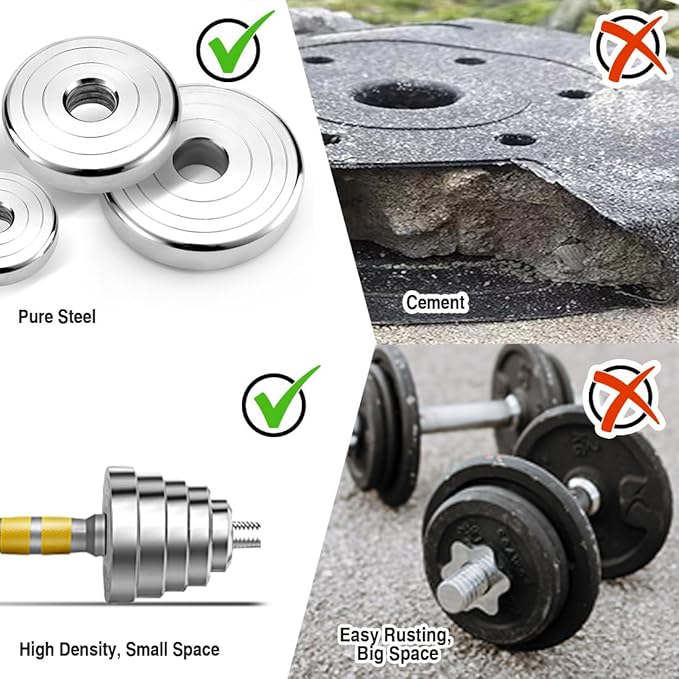 PHOEROS Adjustable Dumbbell Set - 44/66/88 LBS weights set, Dumbbell Barbell 3 in 1, Steel
