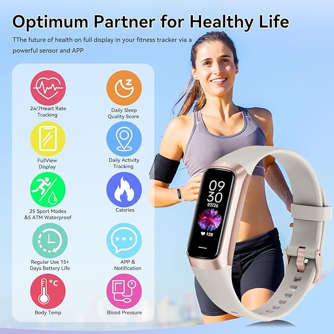 Fitness Tracker with 24/7 Heart Rate, Blood Oxygen Blood Pressure Sleep Monitor, Activity Trackers