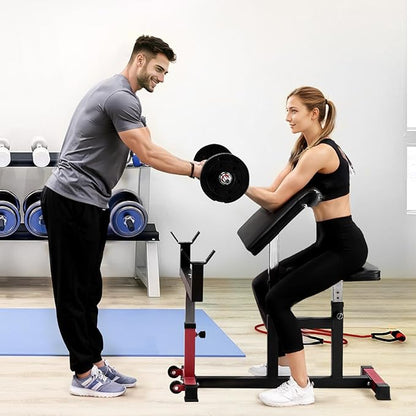 VEVOR Preacher Curl Bench, Strength Training Biceps Machine, Max load 440 LBS Home Gym Equipment