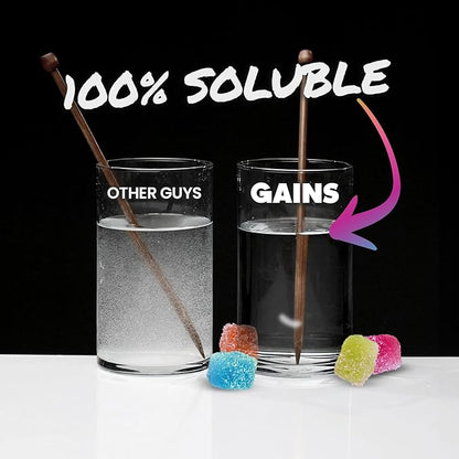 Gains in Bulk Instantized Creatine Monohydrate for Women and Men, Soluble Pre Workout Powder