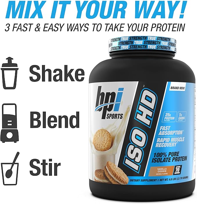 BPI Sports ISO HD Isolate Protein Powder ??100% Whey Isolate, Protein Powder for Muscle Gain
