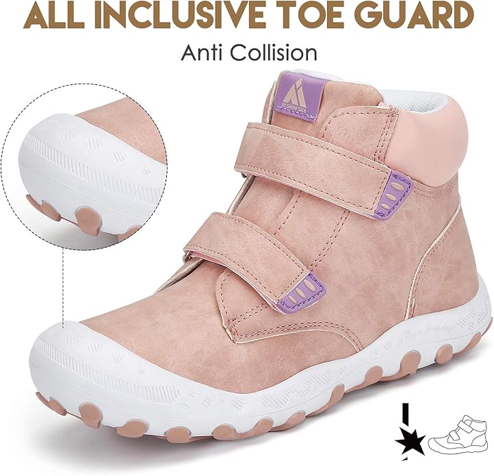 Mishansha Kids Hiking Boots Toddler Girls Boys Hiking Shoes Water-Resistant Anti-Collision Non-Slip