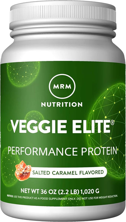 MRM Nutrition Veggie Elite Performance Protein | Salted Caramel Flavored| Plant-Based Protein| Easy