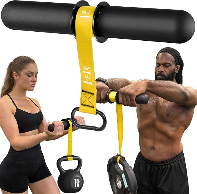 FitBeast Forearm Strengthener & Forearm Exerciser, Wrist Roller with Thicker Handle, Forearm