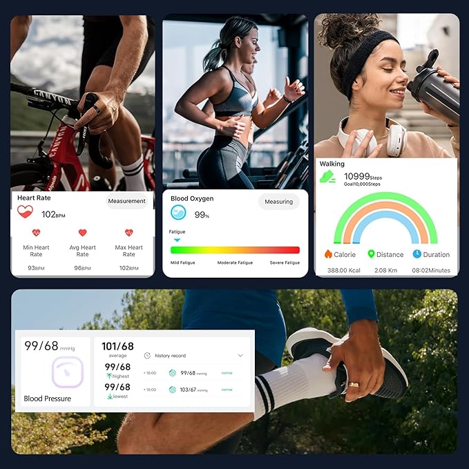 Smart Ring Health Tracker for Women Men-IP68 Waterproof Fitness Ring with Sleep Tracker/Heart