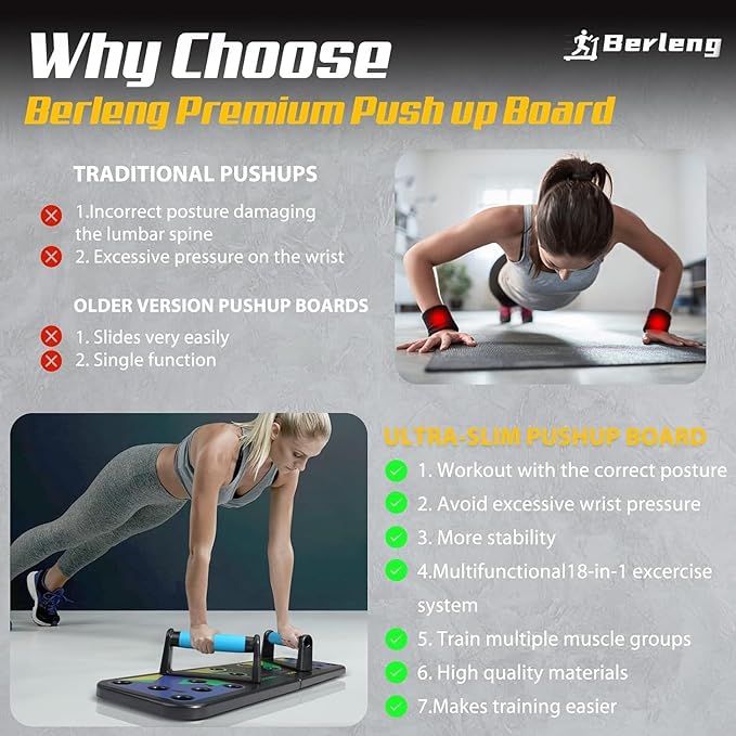 Solid Push Up Board 15 in 1 Home Workout Equipment Multi-Functional Pushup Stands System Fitness